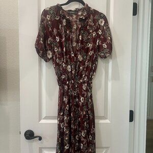 Burgundy Floral Dress